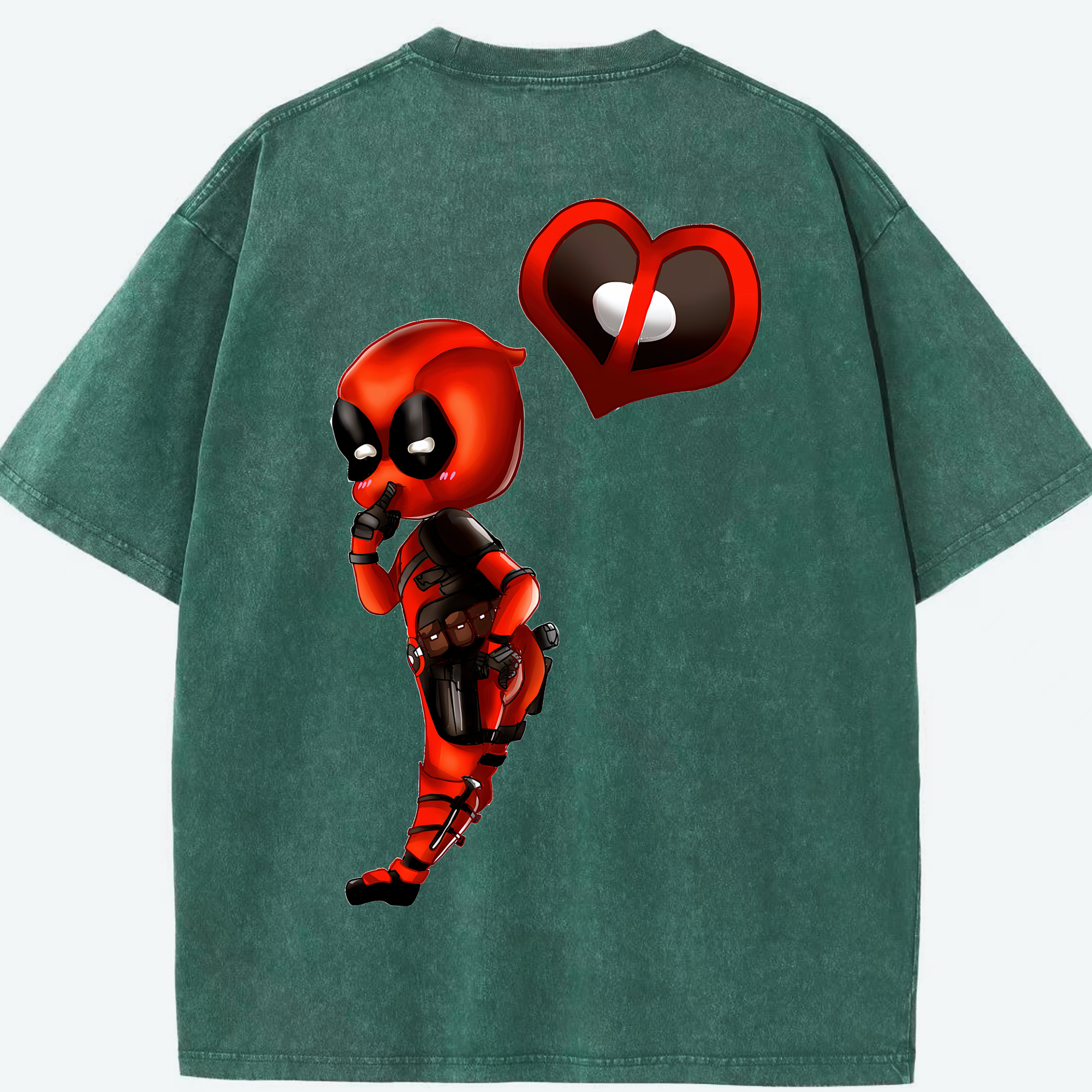 （画像用） Deadpool デッドプール 綿100% ヴィンテージ風 半袖Tシャツ（背面プリント）